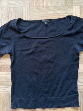Mango Women’s 3/4 Black Crewneck Top